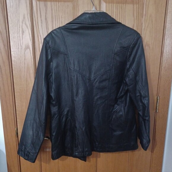 Womens Black Leather Jacket Size M Wilsons Maxima - Picture 7 of 10